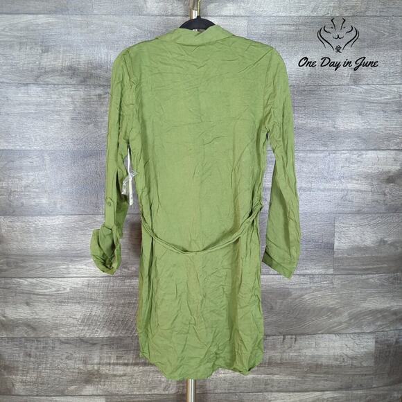 a.n.a Long Sleeve Button Front Mini Dress Size XS - Picture 2 of 7